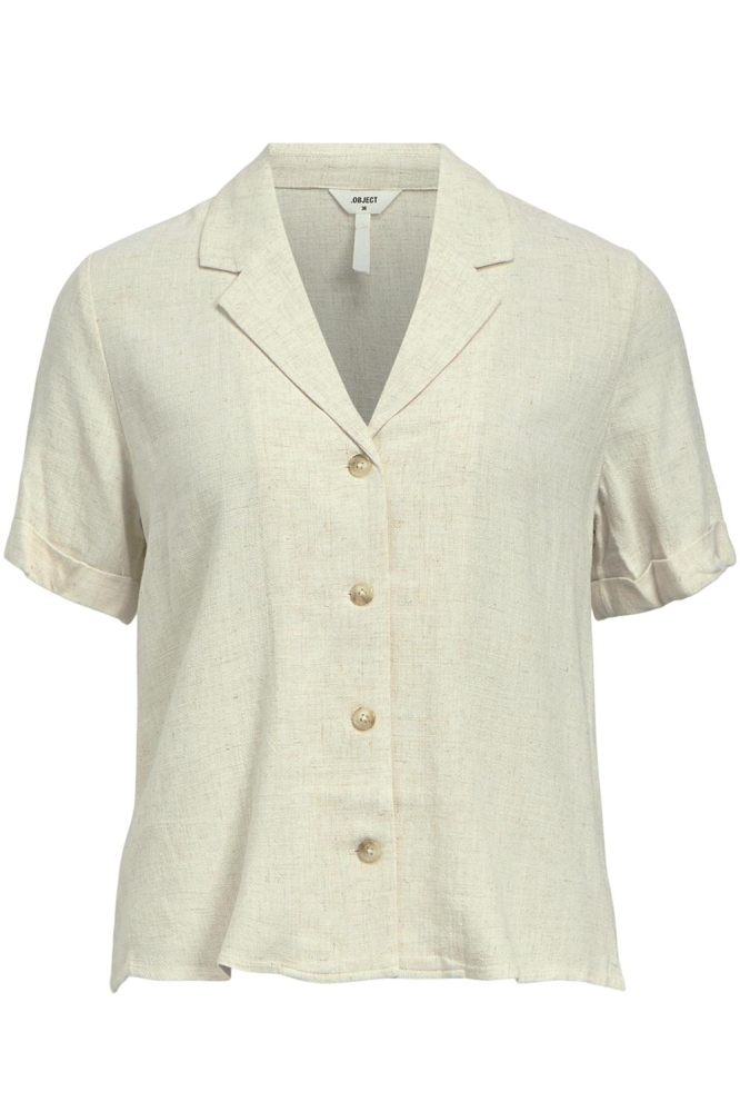 OBJSANNE S/S RE SHIRT NOOS 23045709 SANDSHELL